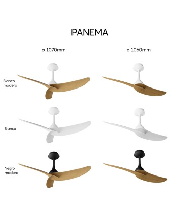 IPANEMA * VENTILADOR - BLANCO/MADERA - 2 PALAS